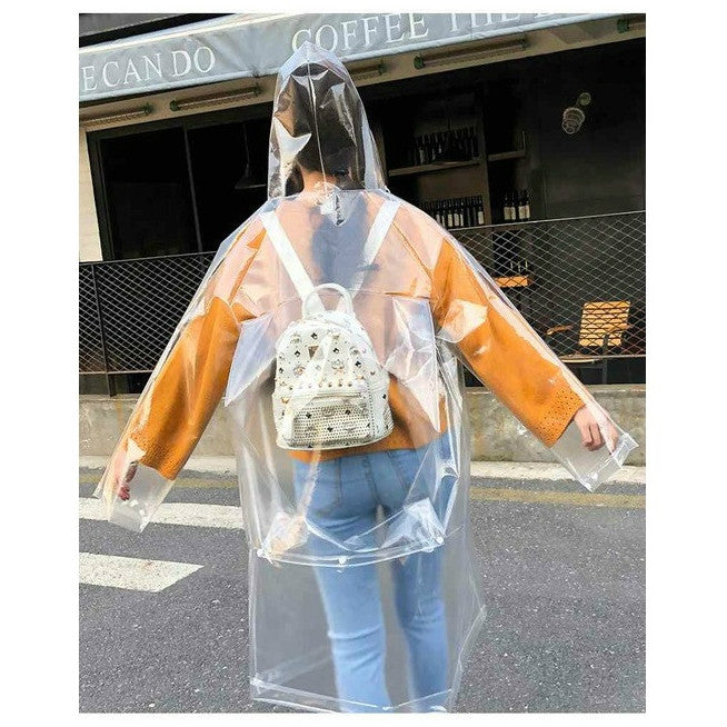 Stylish Portable Outdoor Transparent EVA Raincoat, Size:M