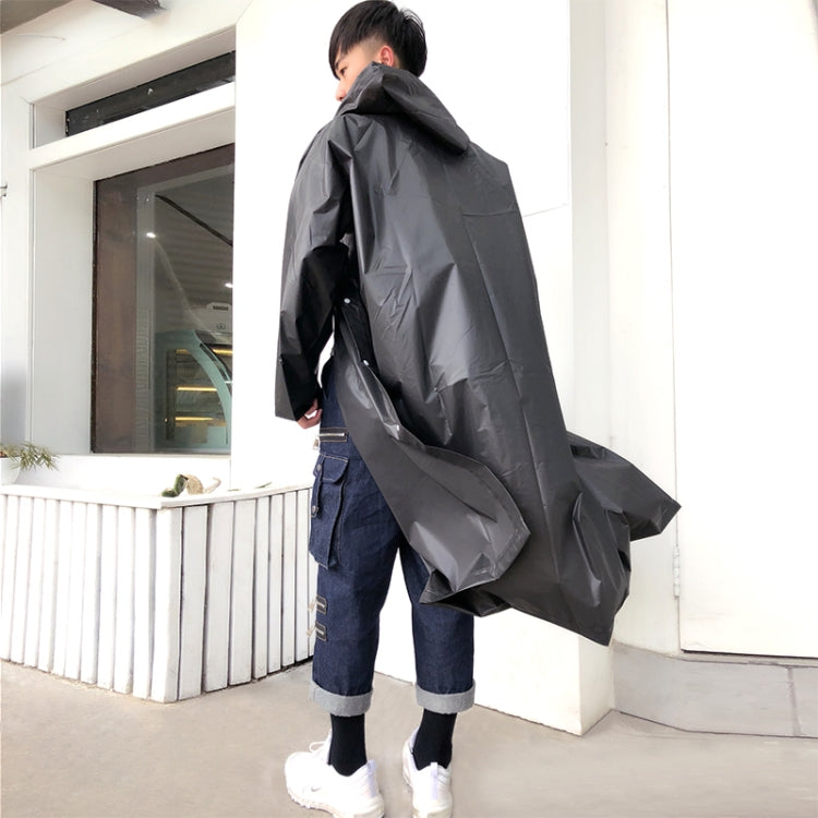 Women Men Black Rain Clothes Covers Waterproof Hooded Rain Coat