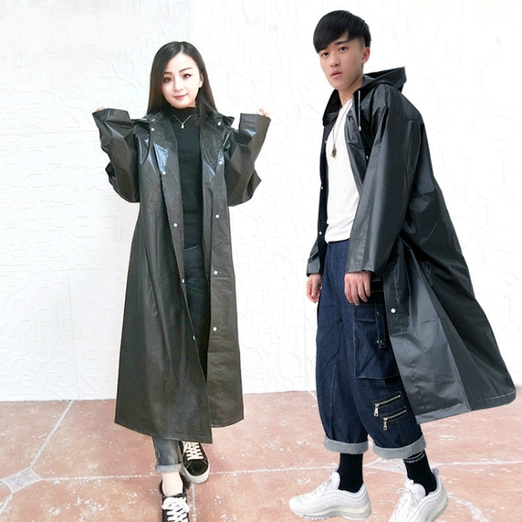 Women Men Black Rain Clothes Covers Waterproof Hooded Rain Coat