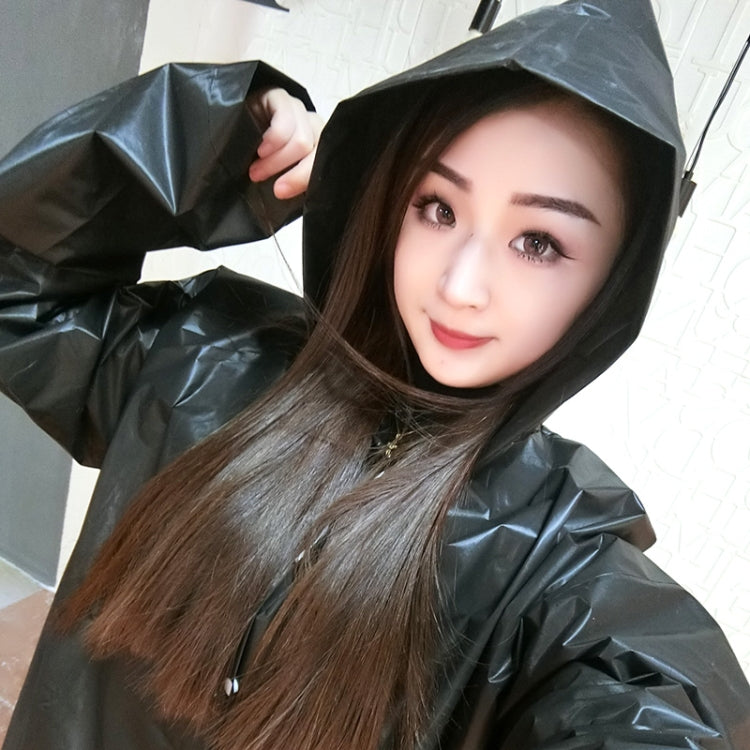 Women Men Black Rain Clothes Covers Waterproof Hooded Rain Coat