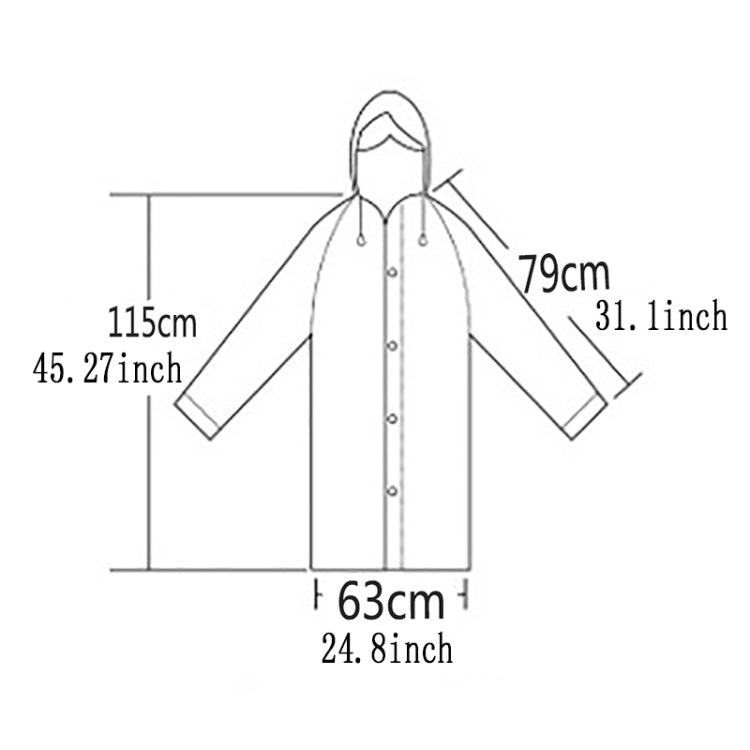 Women Men Black Rain Clothes Covers Waterproof Hooded Rain Coat