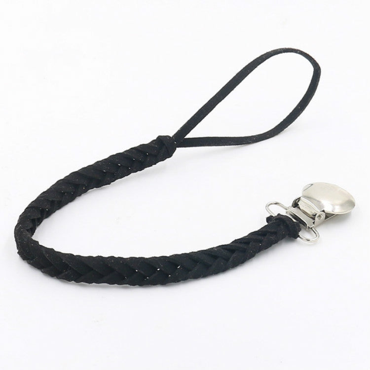 3 PCS Baby Pacifier Chain Leather Woven Anti-off Chain