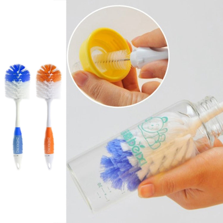 2 in 1 Bottle Brush + Pacifier Brush Cleaning Brush Baby or Children Bottle Nipple Tube, Random Color Delivery