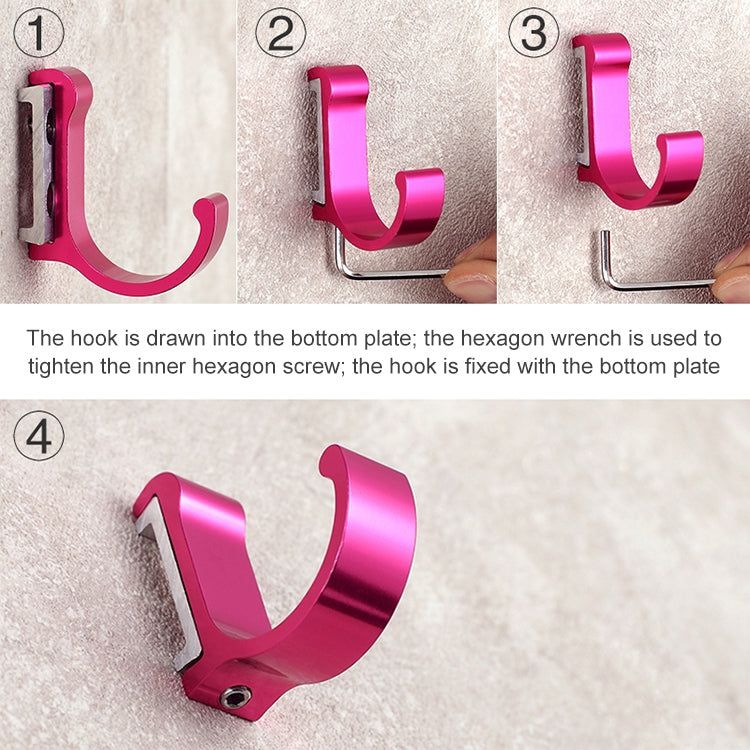 Wall Mounted Aluminum Finish Candy Color Clothes Towel Bathroom Hooks