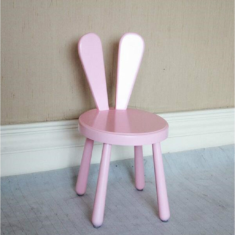 Creative Kindergarten Children Solid Wood Small Bench Backrest Cute Stool