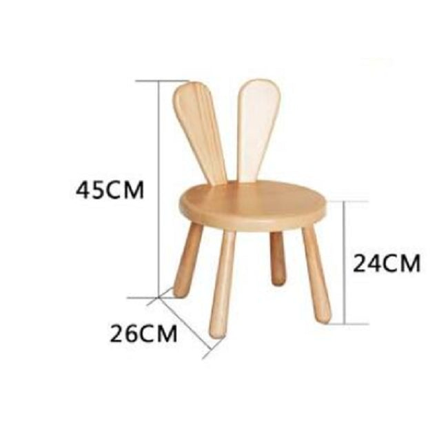 Creative Kindergarten Children Solid Wood Small Bench Backrest Cute Stool