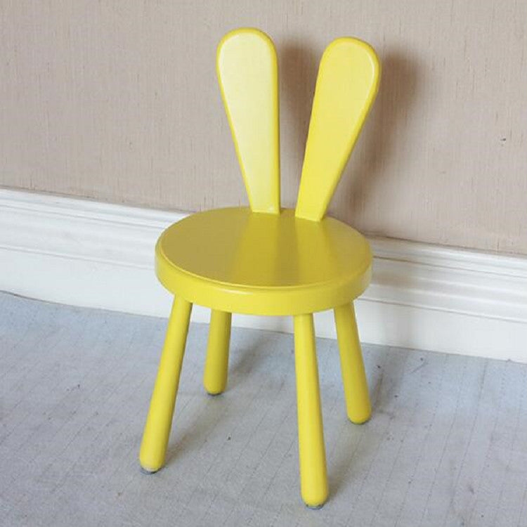Creative Kindergarten Children Solid Wood Small Bench Backrest Cute Stool