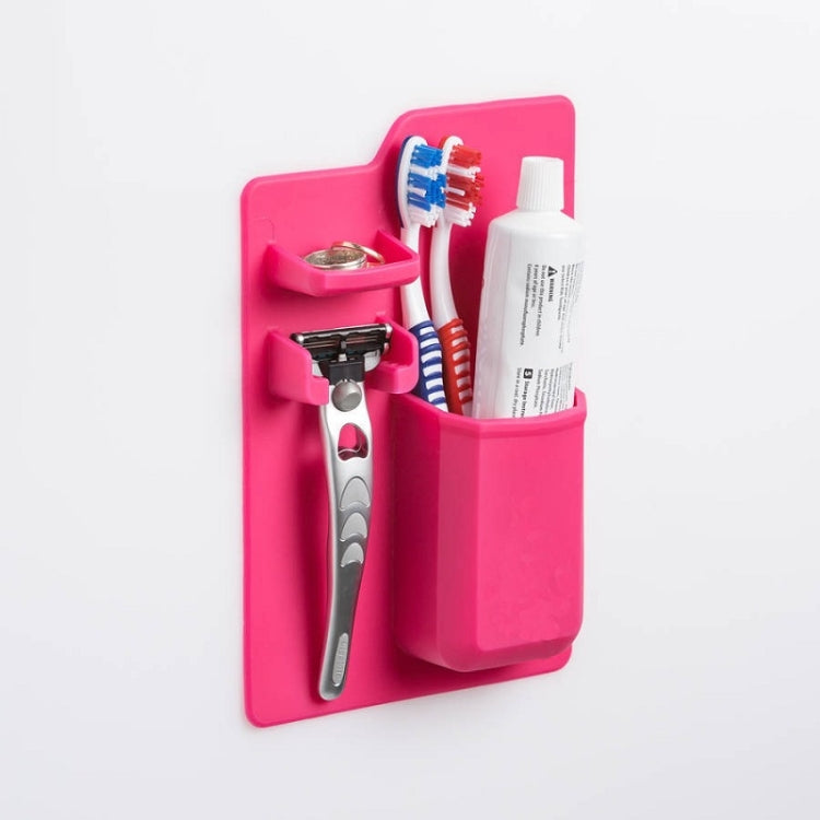 Bathroom Silicone Toothbrush Toothpaste Storage Box Shaver Storage Stand Cosmetic Mirror Toothbrush Holder