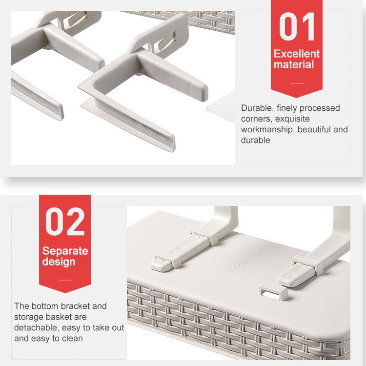 Shelf Bathroom Storage Toilet Multi-purpose Bathroom Basket Nail-free Paste Strong Kitchen Plastic Storage Box