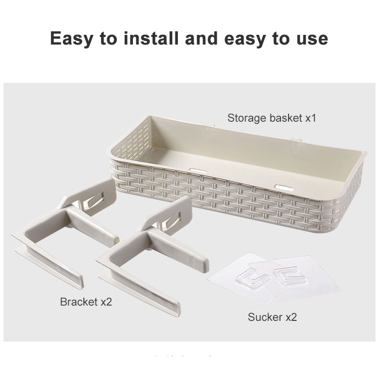 Shelf Bathroom Storage Toilet Multi-purpose Bathroom Basket Nail-free Paste Strong Kitchen Plastic Storage Box