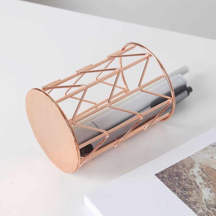 Hollow Iron Pen Holder Makeup Brushes Storage Desk Organizer Container