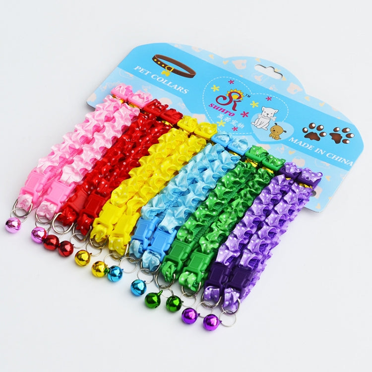 10 PCS Lovely Adjustable Buckle Collar Cat Dog Lace Collar with Bell