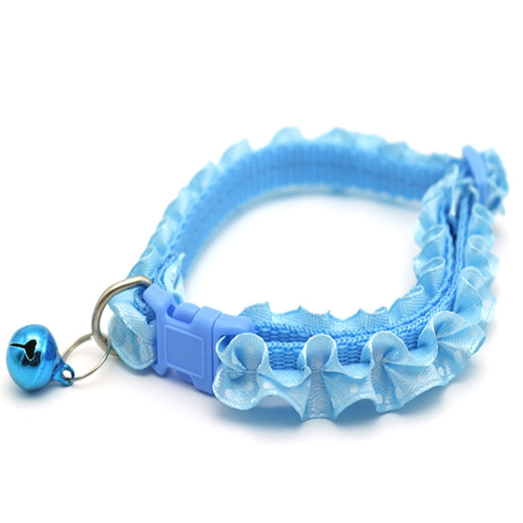 10 PCS Lovely Adjustable Buckle Collar Cat Dog Lace Collar with Bell