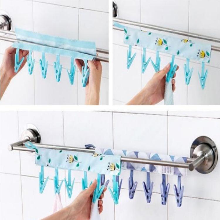 Household Portable Multi-function Fabric Hanger Folding Bathroom Rack Hanging Storage Drying Clothes Underwear Clips No Hanging Bag