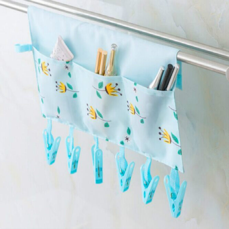 Household Portable Multi-function Fabric Hanger Folding Bathroom Rack Hanging Storage Drying Clothes Underwear Clips With Hanging Bag