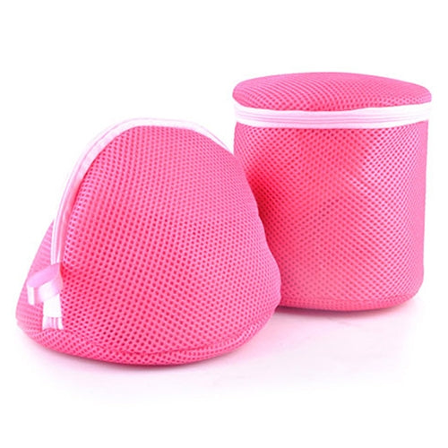 2 PCS Underwear Bra Laundry Mesh Wash Basket Net Washing Storage Zipper Bag Triangle