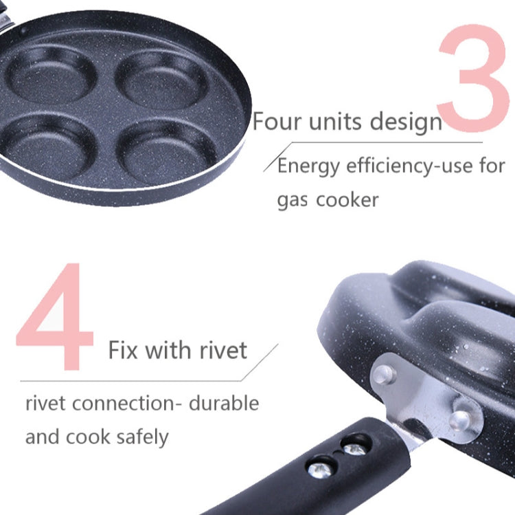 Multifunction Nonstick Frying Pan Aluminium Alloy 4 Units Cookware Fry Egg Pan Pancake Steak Pan for Gas Cooker