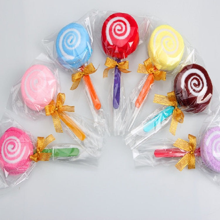 3 PCS Creative Small Gift Two-color Lollipop Fiber Towel Random Color Delivery