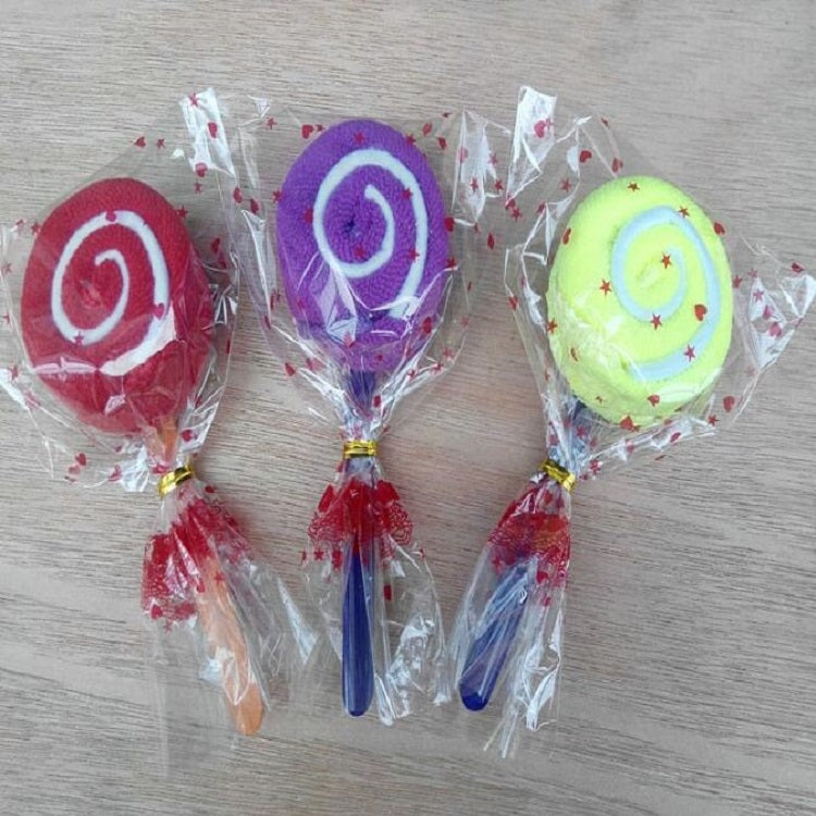 3 PCS Creative Small Gift Two-color Lollipop Fiber Towel Random Color Delivery
