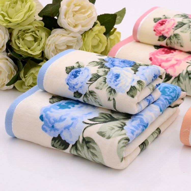 Unisex Peony Towel Cotton Bath Towel Beach Towel, Size:74x34cm