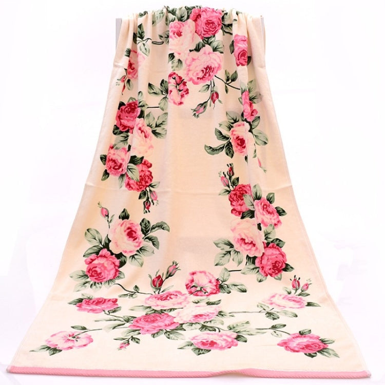 Unisex Peony Towel Cotton Bath Towel Beach Towel, Size:74x34cm