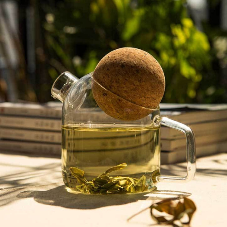 High Borosilicate Glass Cork Lid Teapot Juice Cold Kettle, Style:Small Ball