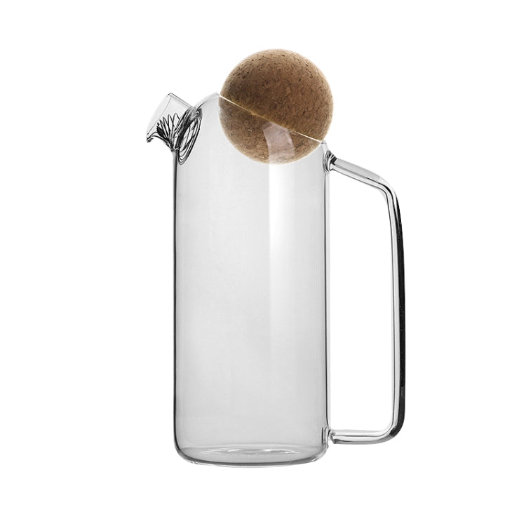 High Borosilicate Glass Cork Lid Teapot Juice Cold Kettle, Style:Large Ball