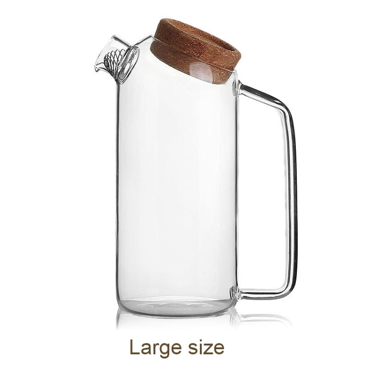 High Borosilicate Glass Cork Lid Teapot Juice Cold Kettle, Style:Large Button