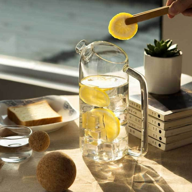 High Borosilicate Glass Cork Lid Teapot Juice Cold Kettle, Style:Large Button
