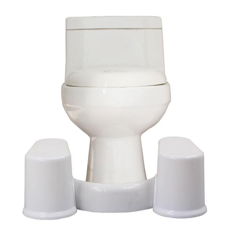 Plastic Thickening Bathroom Anti-skid Stool, Style:White Height 23cm + 1 Toilet Brush