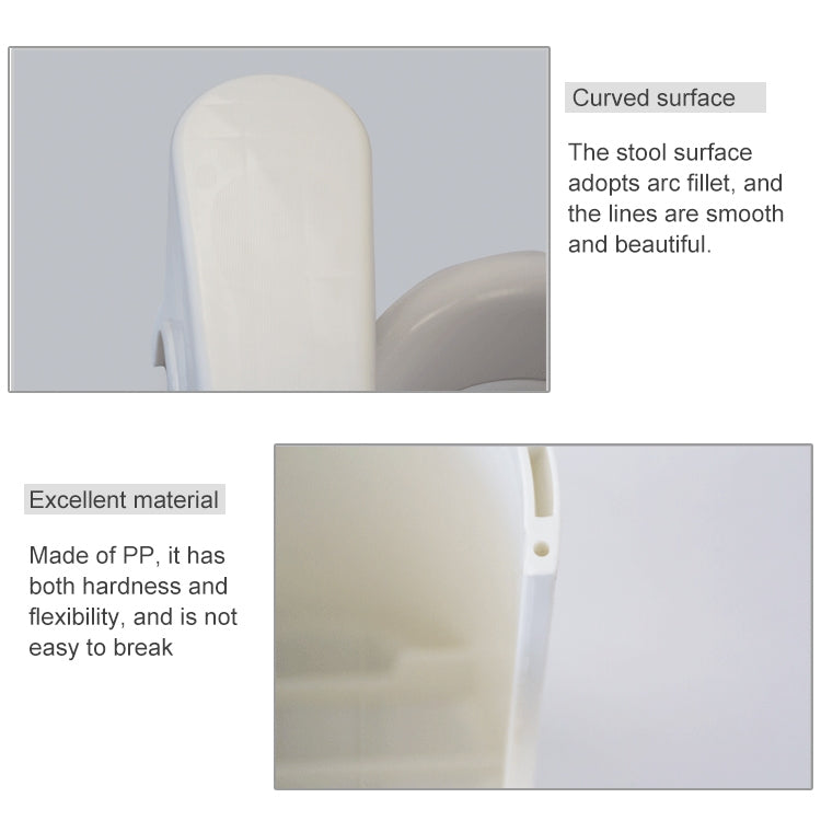 Plastic Thickening Bathroom Anti-skid Stool, Style:White Height 17.5cm +1 Toilet Brush