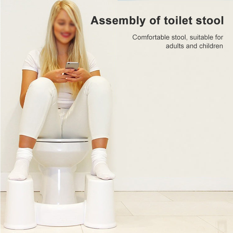 Plastic Thickening Bathroom Anti-skid Stool, Style:White Height 17.5cm +1 Toilet Brush