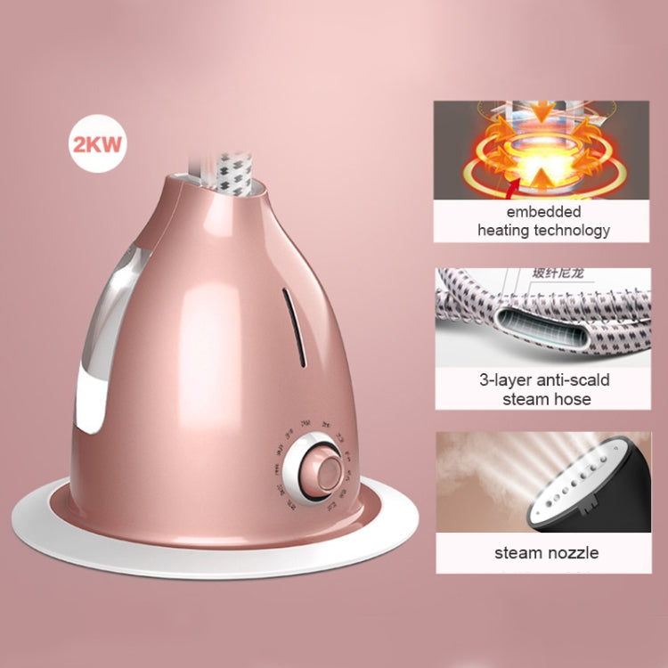 2000W Garment Steamer Household Handheld Ironing Machine 10 Gear Adjustable Vertical Flat Steam Iron Clothes Steamer(Pink)