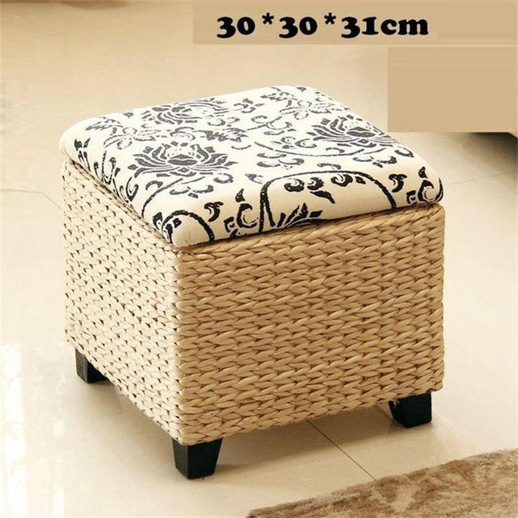 Seat Kruk Banks Madeira Ottoman Stool Sgabelli Folding Ladder Werkbank Pouf Poef Kids Furniture Storage Foot Stool, Color:Small Square Stool Totem