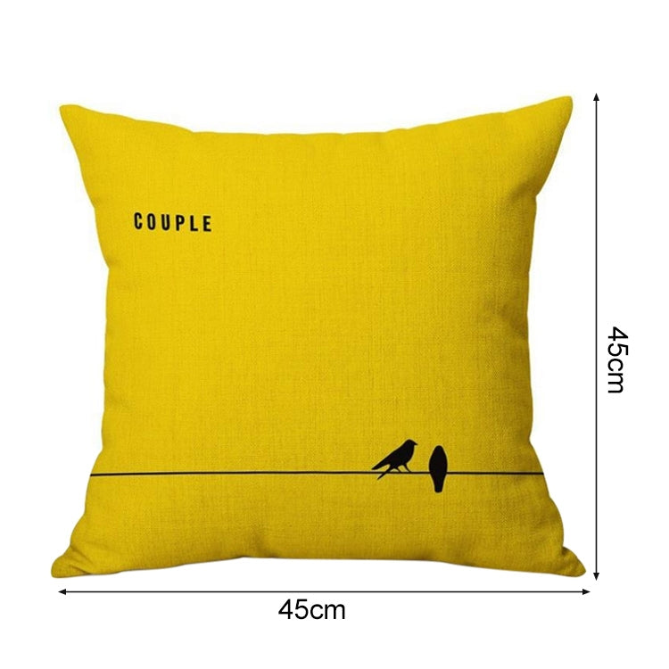 45*45CM Love English Letter 3D Printed Linen Pillow Cover