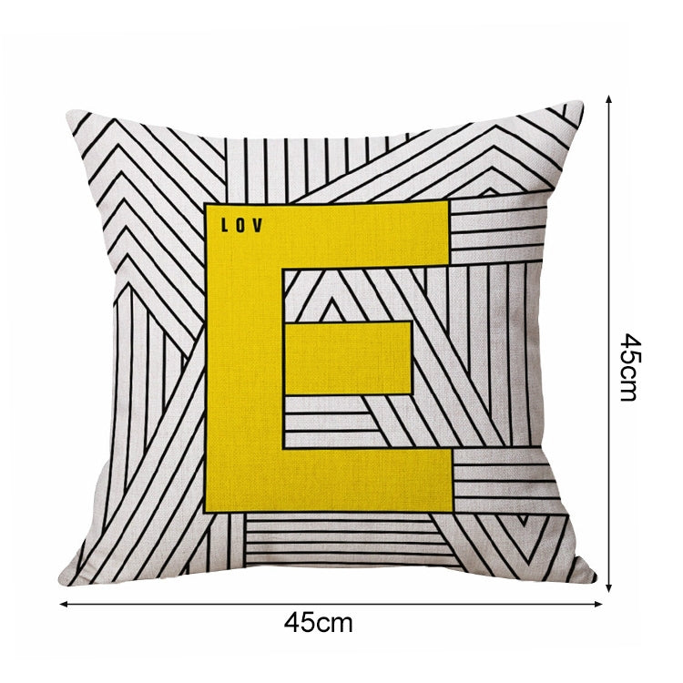 45*45CM Love English Letter 3D Printed Linen Pillow Cover