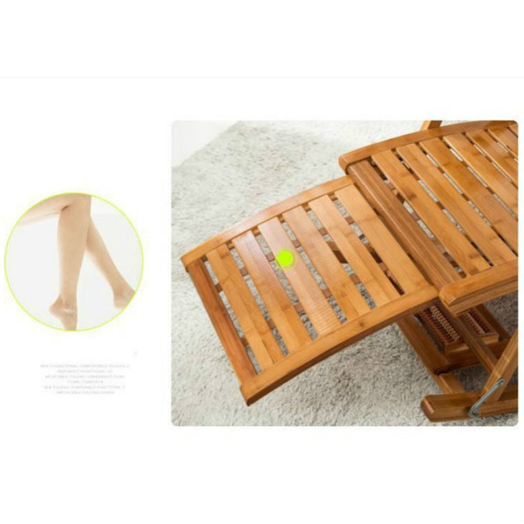 Rocking Chair Adult Folding Lunch Break Easy Chair Living Room Napping Bed Home Balcony Leisure Old Bamboo Chair, Color:Chair With No Cushion