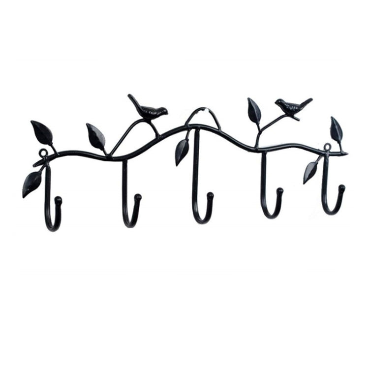 2 PCS Wrought Iron Birds Pattern Decorated Simple Clothes Hooks