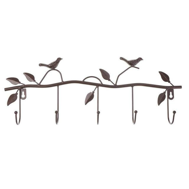2 PCS Wrought Iron Birds Pattern Decorated Simple Clothes Hooks
