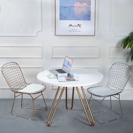 Cafe Tables Home Furniture Solid Wood Steel Round Table Minimalist Coffee Table