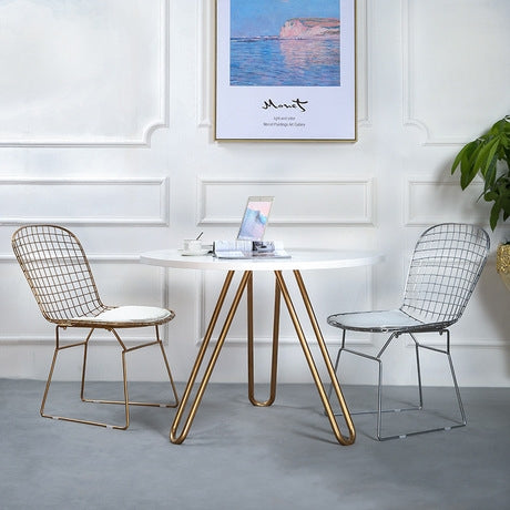 Cafe Tables Home Furniture Solid Wood Steel Round Table Minimalist Coffee Table