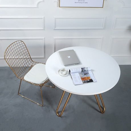 Cafe Tables Home Furniture Solid Wood Steel Round Table Minimalist Coffee Table