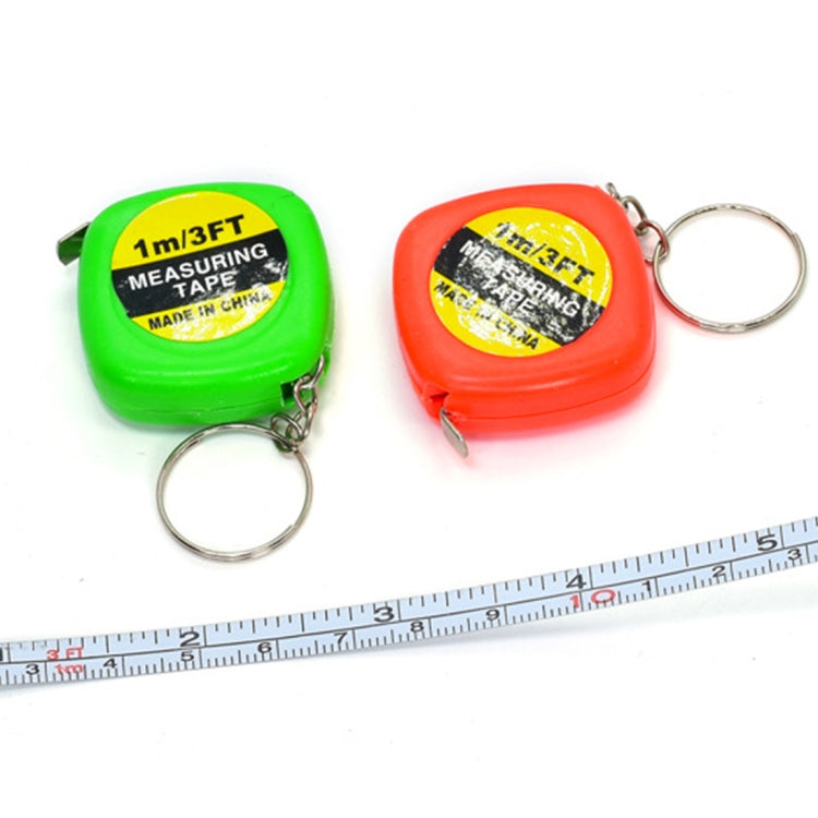 4 PCS Portable Easy to Retract Square Small Tape Measure Key Ring Pendant(Random Color Delivery)