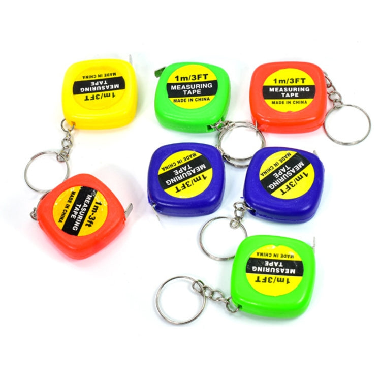 4 PCS Portable Easy to Retract Square Small Tape Measure Key Ring Pendant(Random Color Delivery)
