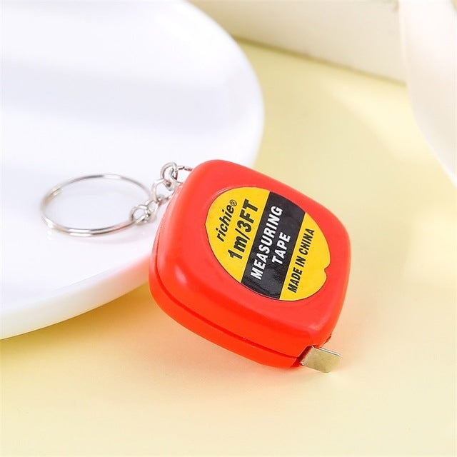 4 PCS Portable Easy to Retract Square Small Tape Measure Key Ring Pendant(Random Color Delivery)