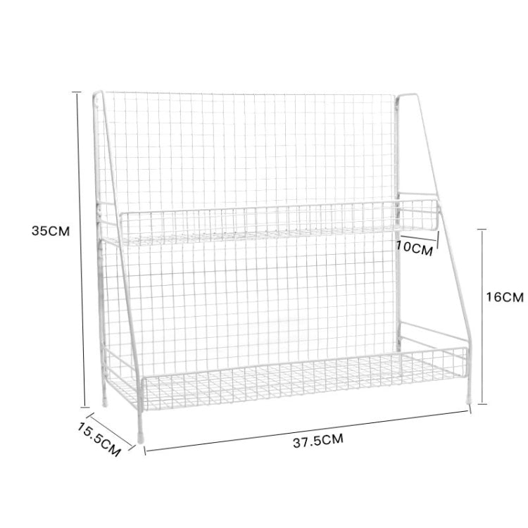 Fashion Kitchen Iron Art Desktop Living Room Bathroom Double Shelf