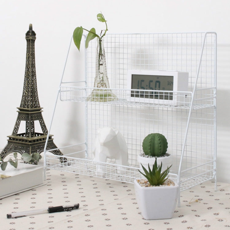 Fashion Kitchen Iron Art Desktop Living Room Bathroom Double Shelf