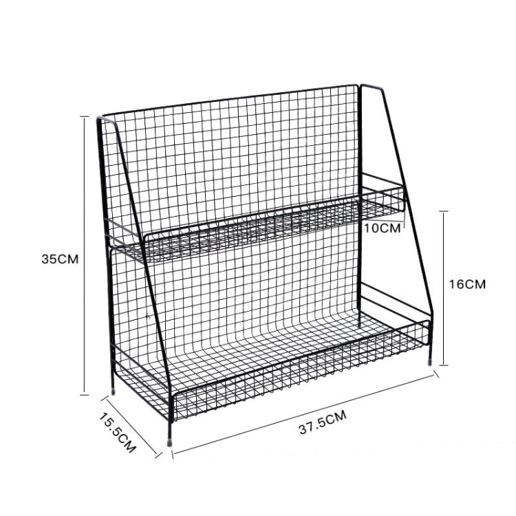 Fashion Kitchen Iron Art Desktop Living Room Bathroom Double Shelf