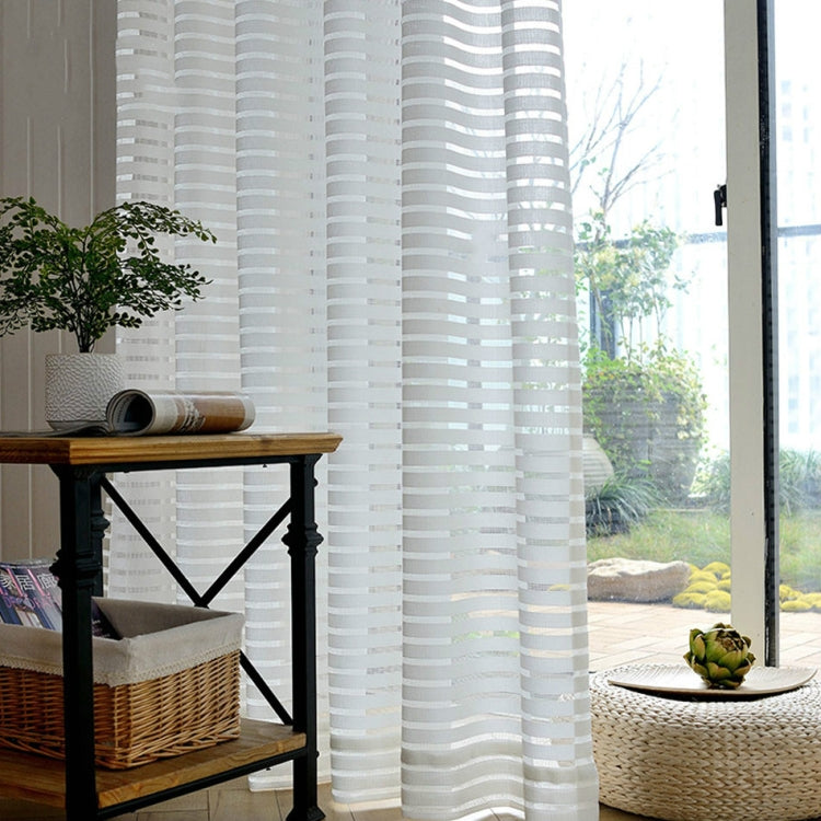 Striped Tulle Curtains for Living Room Bedroom Kitchen Home Decor