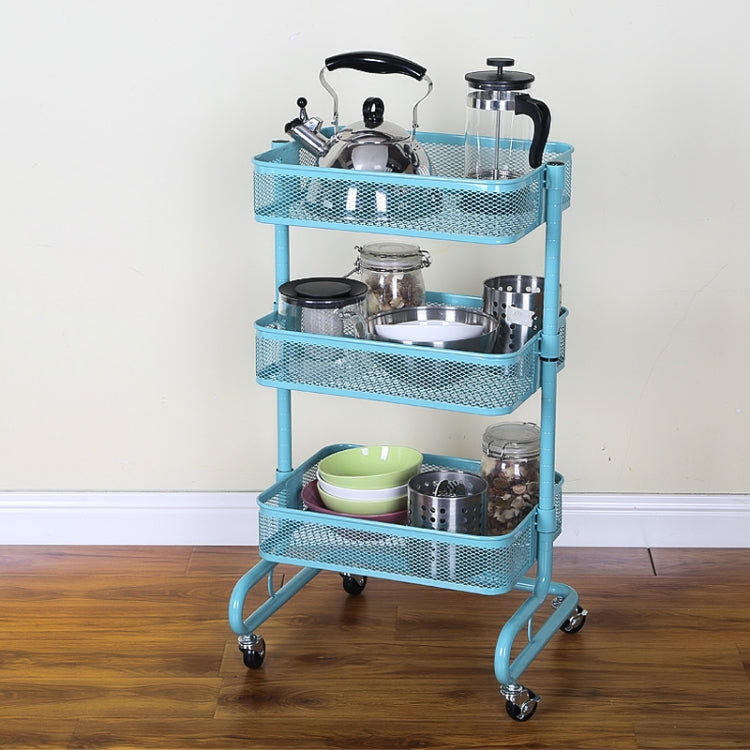 Metal Kitchen Trolley Carts Wheeled Storage Rack Shelf Vegetable Floor Bathroom Shelf Storage